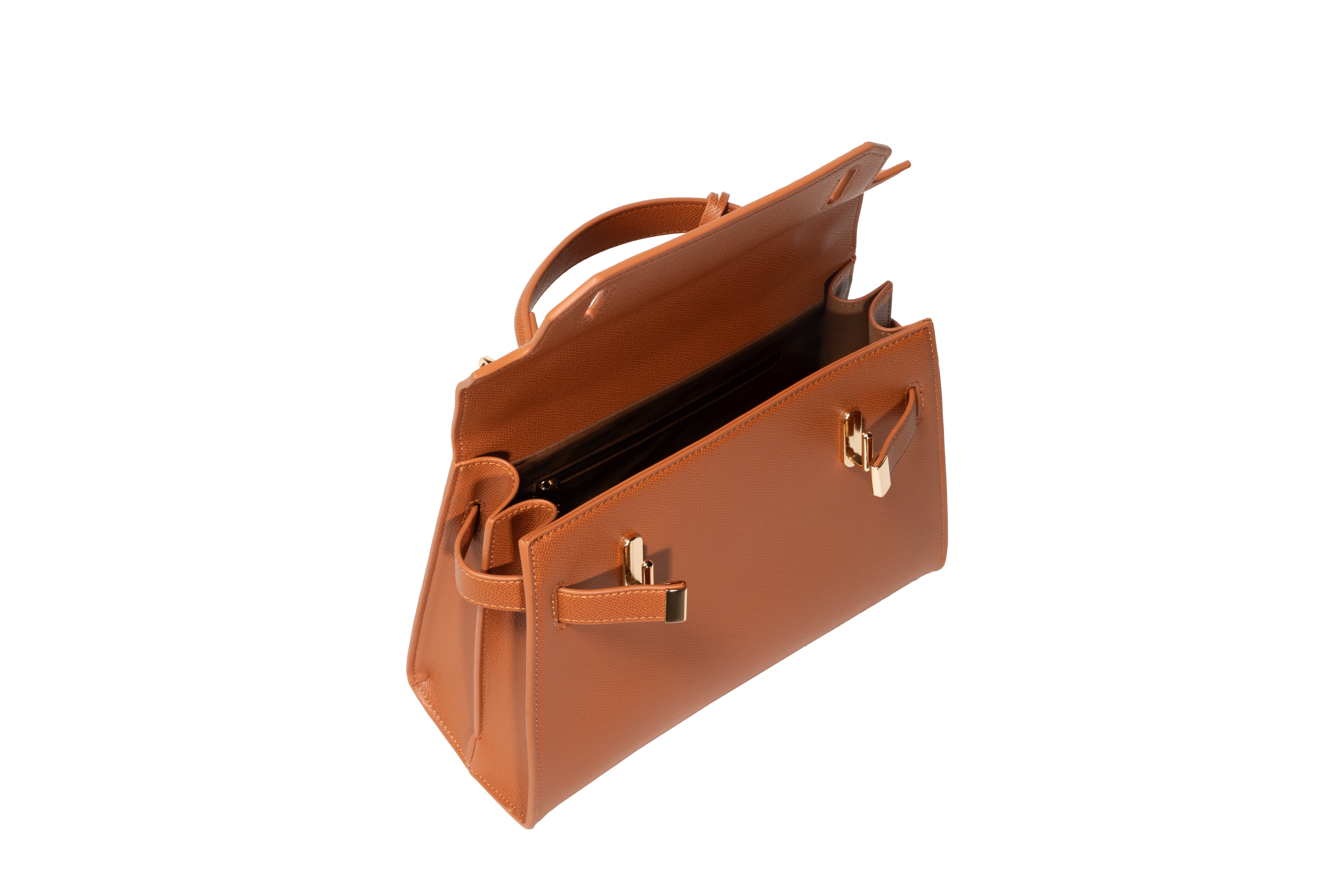 Top Handle Tan Mini Satchel Bag