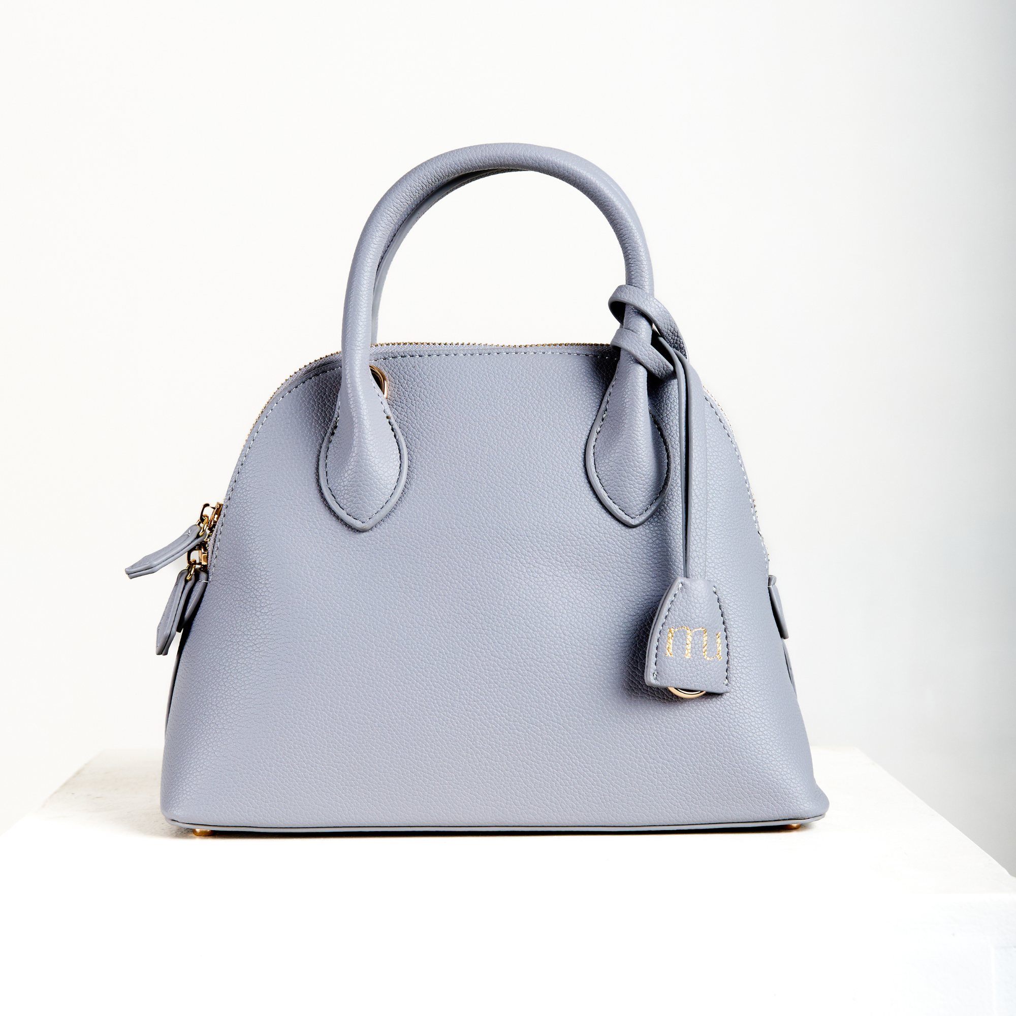 Classic Dusty Blue Dome Satchel Bag