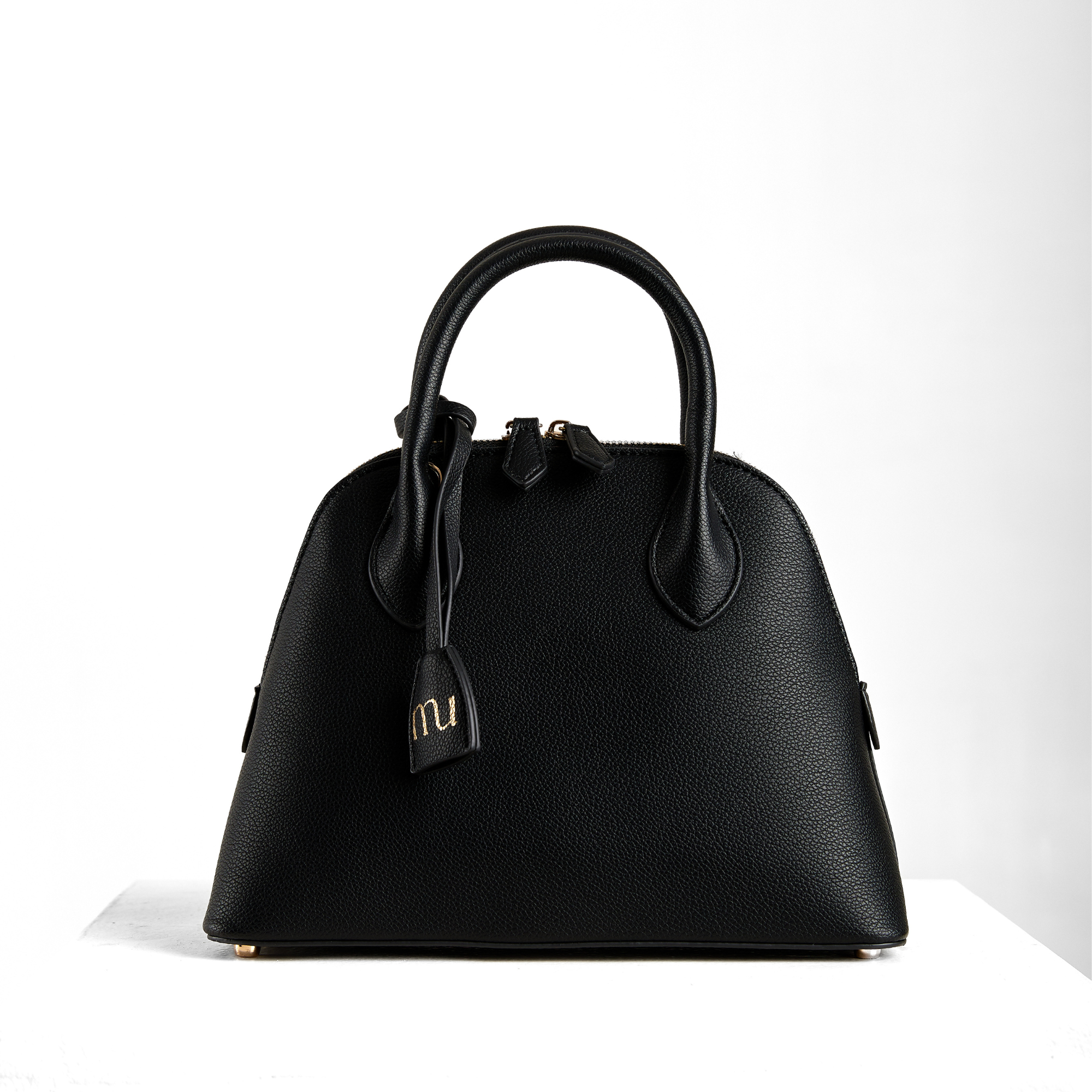 Classic Black Dome Satchel Bag