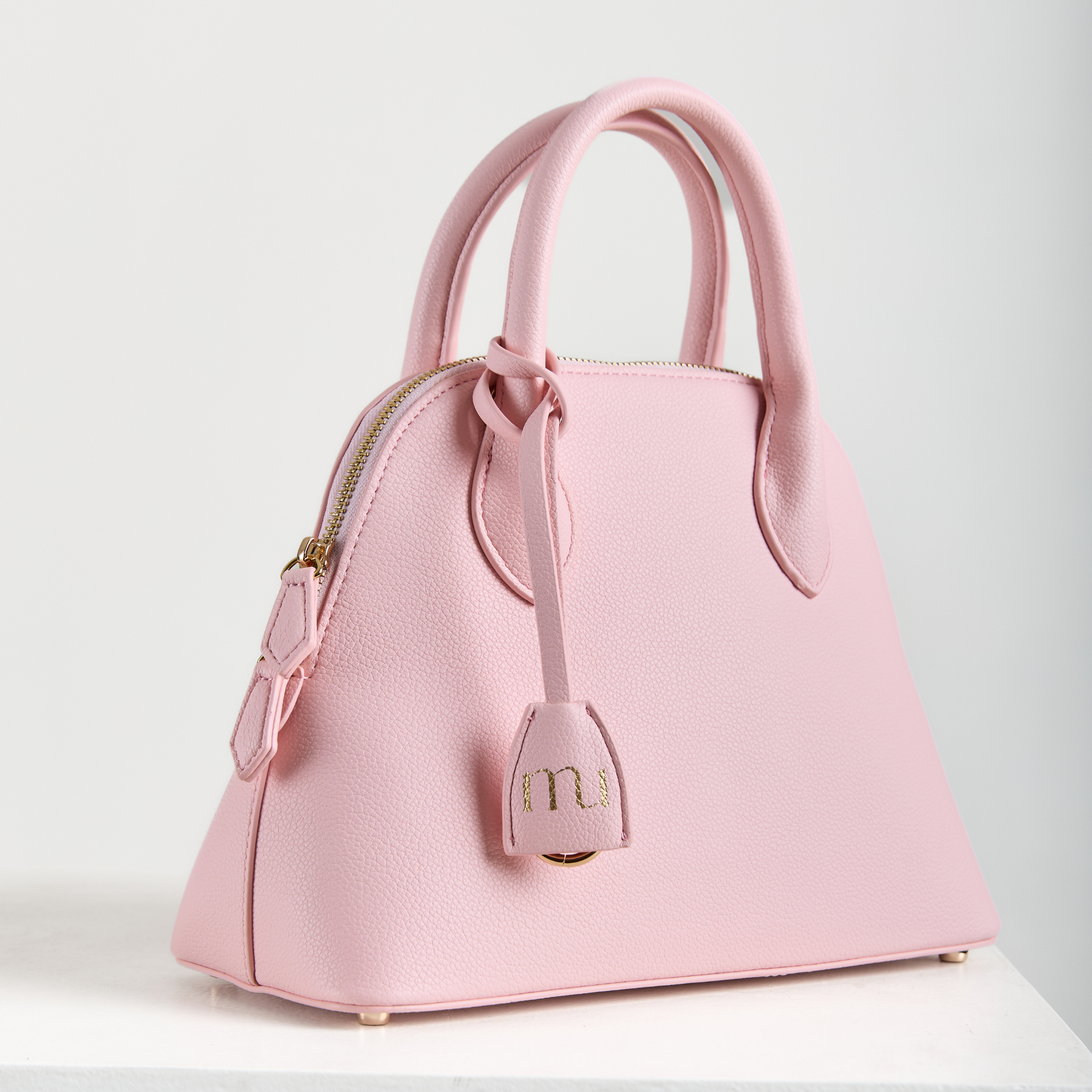 Classic Pastel Pink Dome Satchel Bag