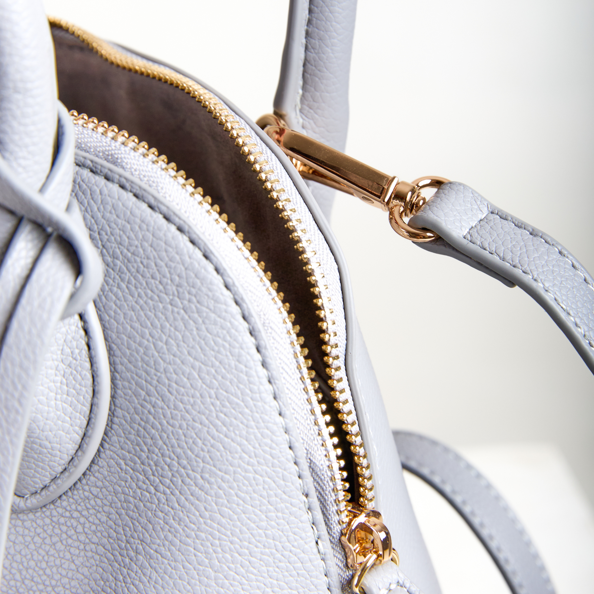 Classic Dusty Blue Dome Satchel Bag