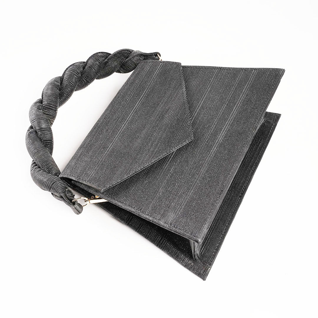 Black Elara Braided Handle Bag