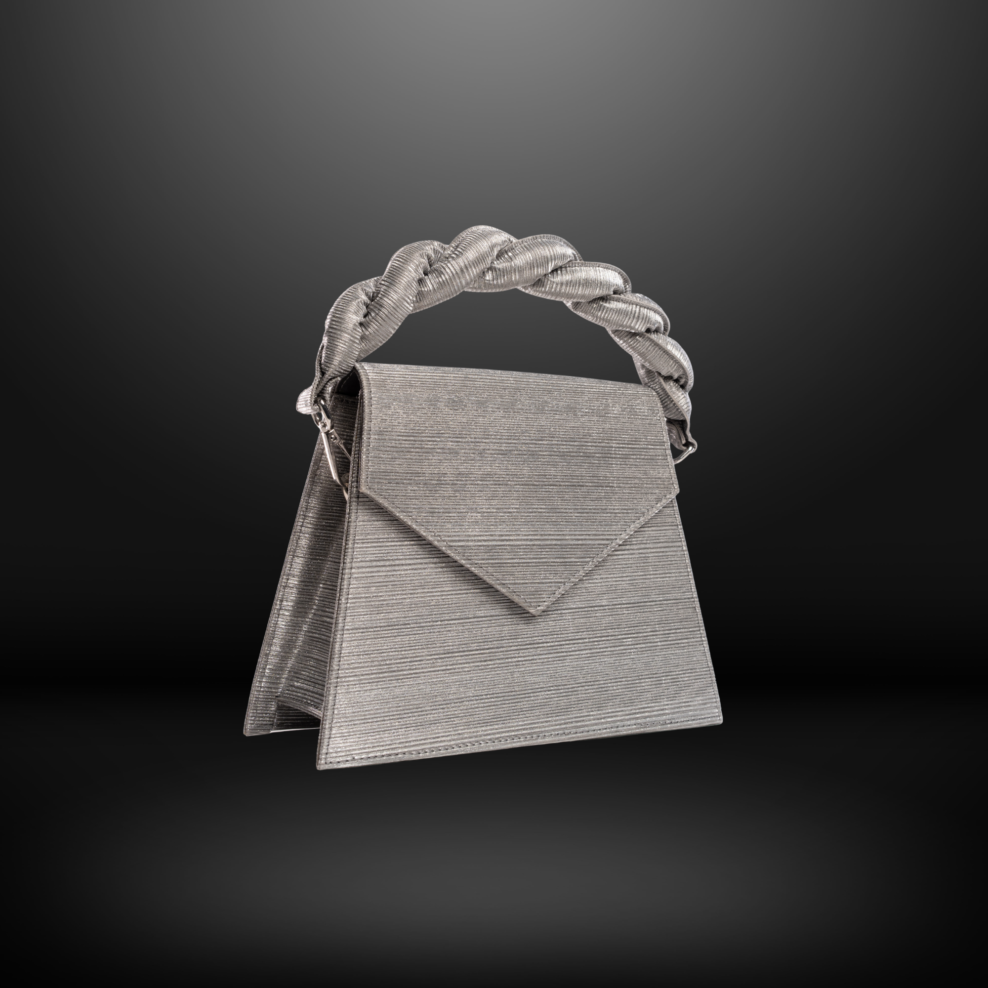 Silver Elara Braided Handle Bag