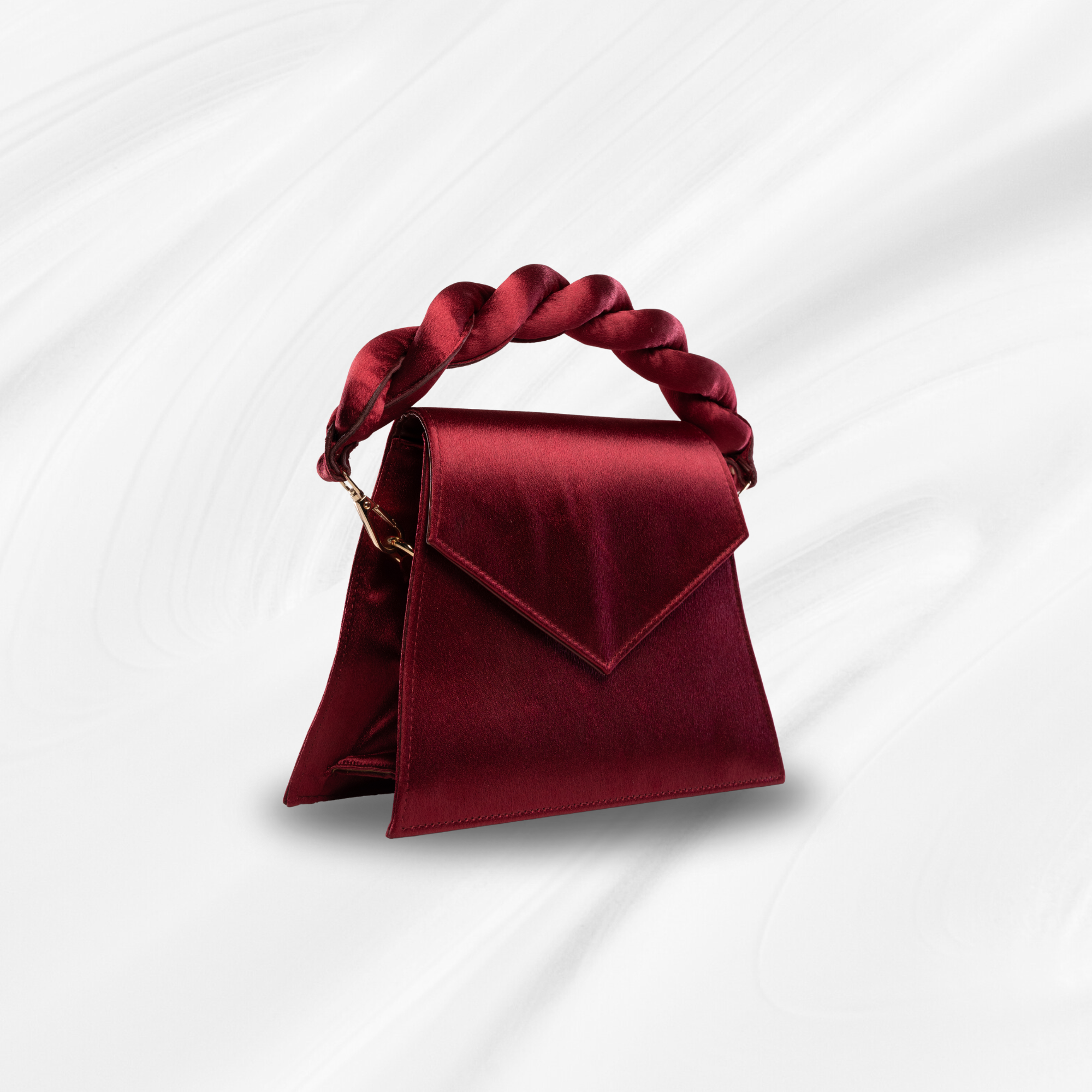 Red Elara Braided Handle Bag