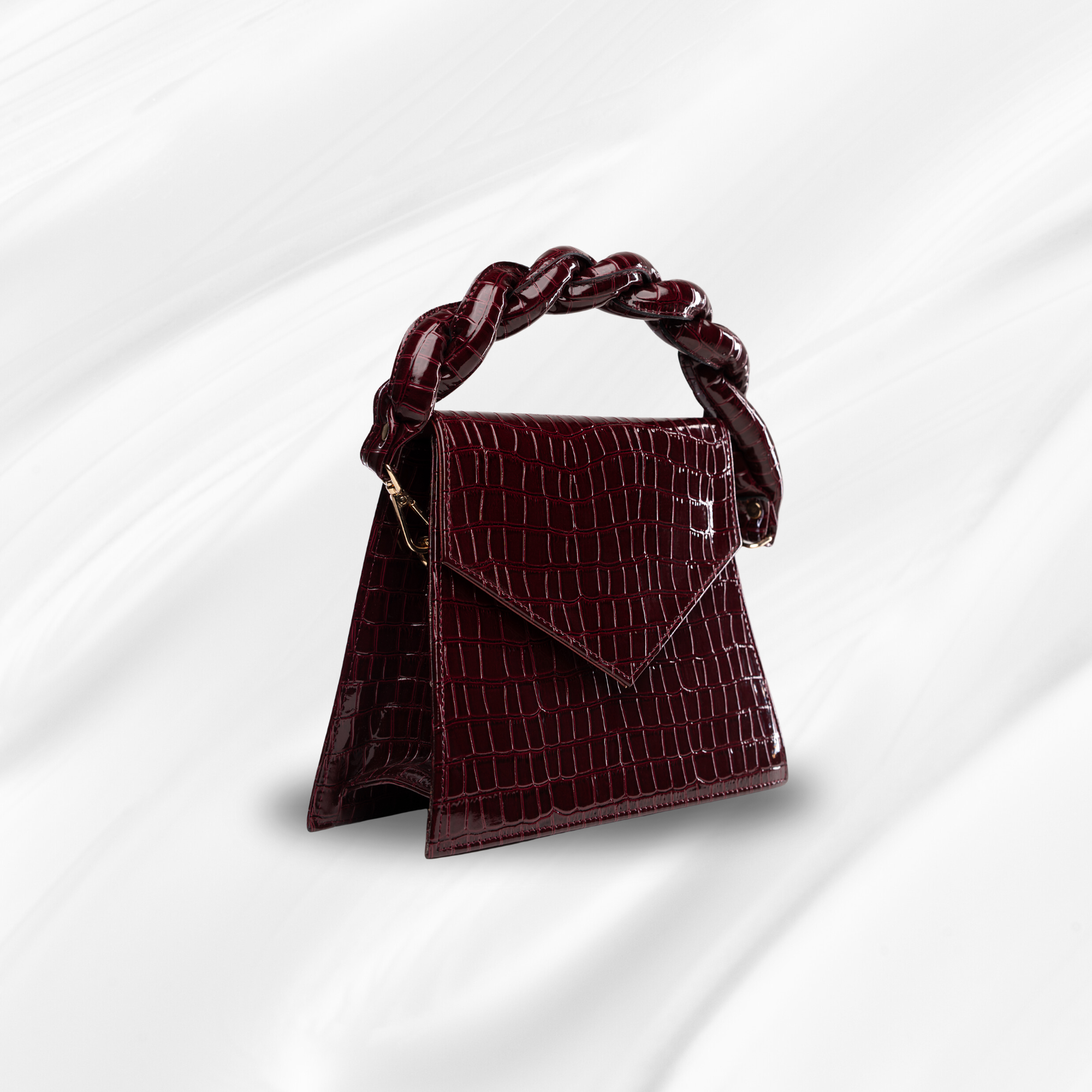 Burgundy Elara Braided Handle Bag