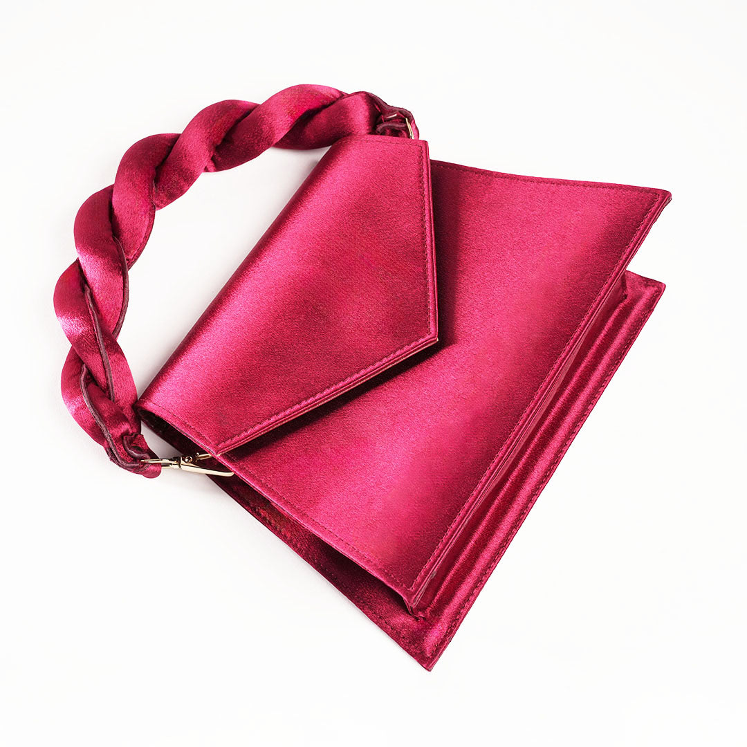 Red Elara Braided Handle Bag
